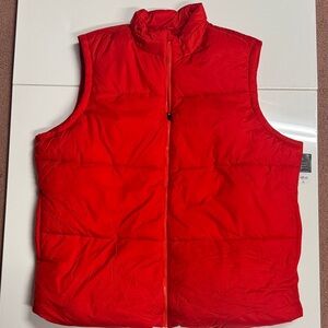 Red Puffer Vest Mens 3XL 3XLT Zip Pocket